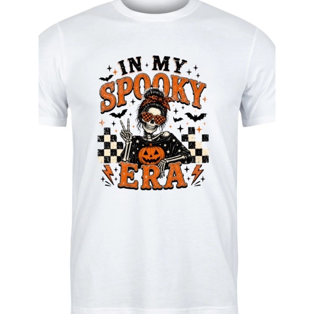 Halloween‎ T-shirt  "In my Spooky Era" White Adult Small